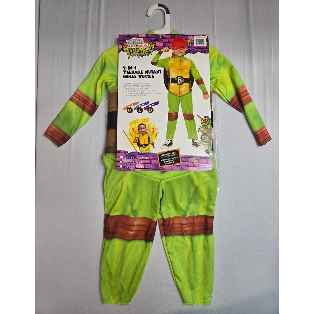Nickelodeon TMNT 4-in-1 Teenage Mutant Ninja Turtle Toddler Costume 2T New
